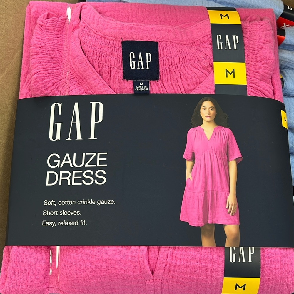 GAP Vibrant Pink Gauze Dress